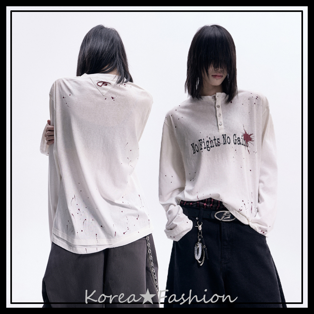 PEOPLESTYLEロゴプリント ロンT ウォッシュド おしゃれ 男女兼用
