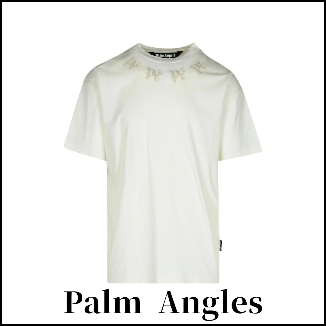 【Palm Angels】 モノグラム プリント クルーネック T シャツ