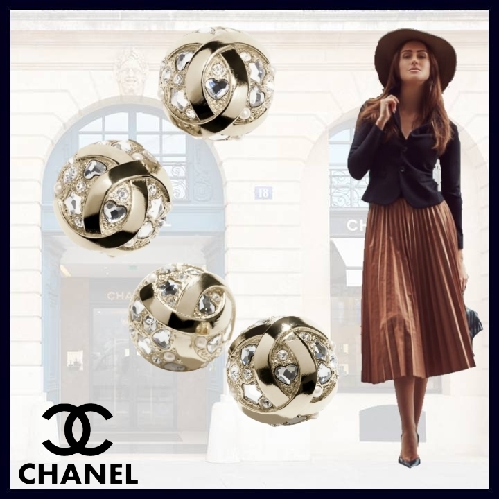 キラキラハート可愛すぎ♪【CHANEL】パール ピアス