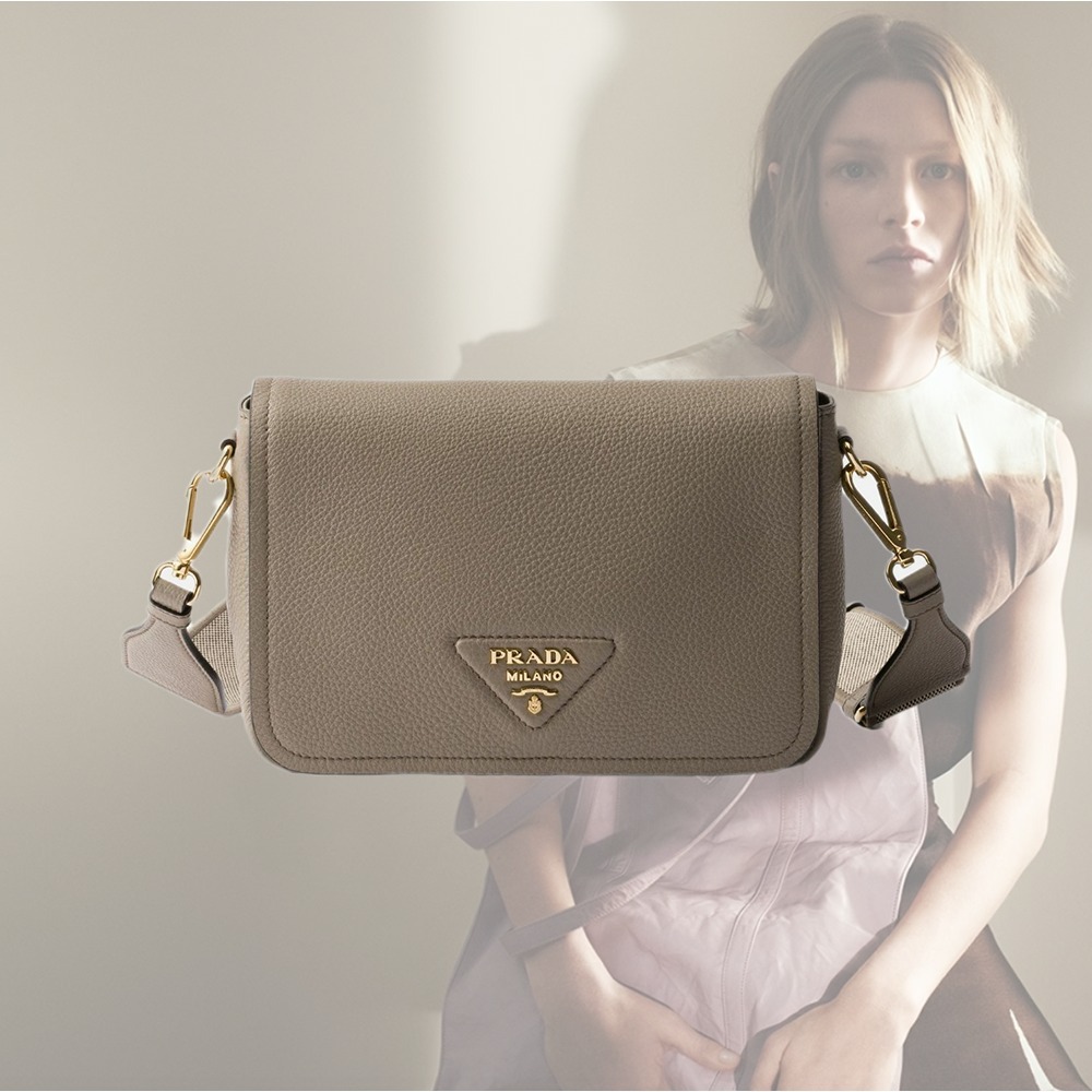 【希少】 PRADA スモール レザー ショルダー バッグ グレー