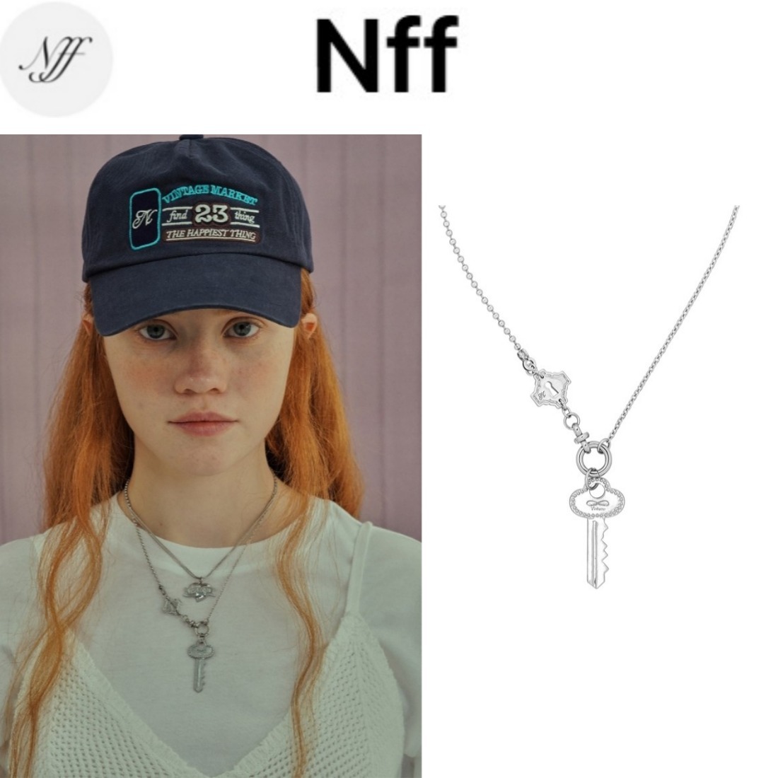 [韓国人気ジュエリー] nff key lock necklace