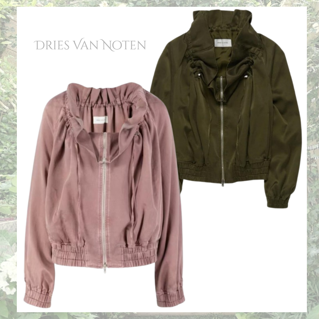 ☆DRIES VAN NOTEN☆ フリルハイカラーキュプラコットンJK♪