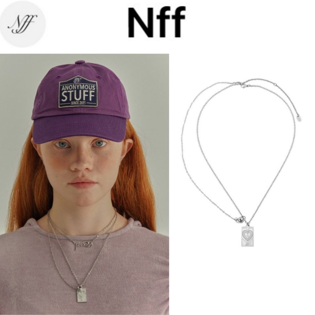 [韓国人気ジュエリー] nff frame layer necklace