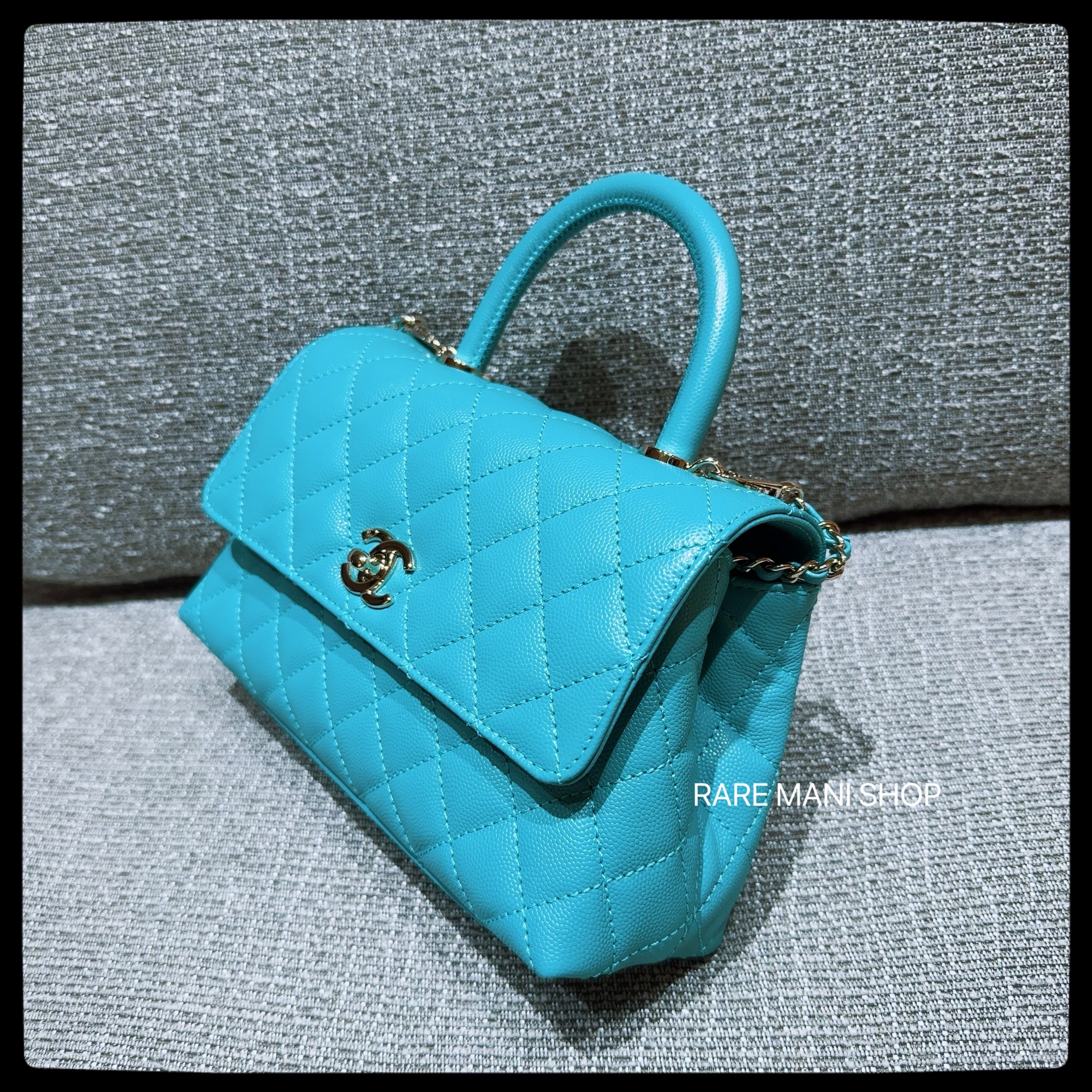CHANEL シャネル ココハンドル トップハンドル ブルー バック