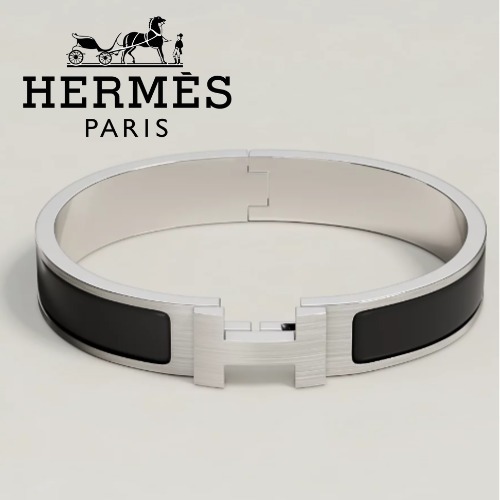 クールなワンポイント【HERMES】シルバー☆ブレスレット Clic HH
