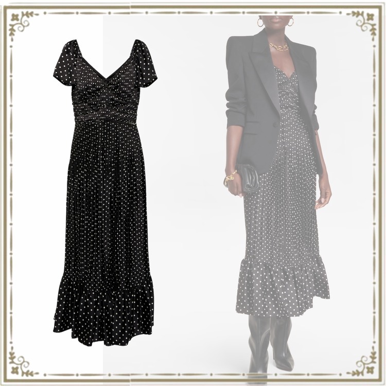 【送料 関税込】POLO RALPH LAUREN Polka-dot crepe midi dress