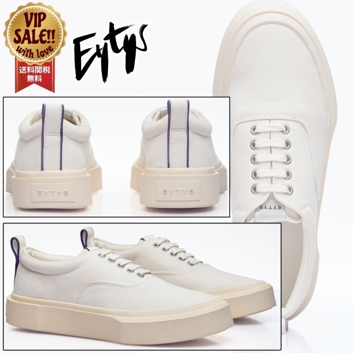 【Eytys】 マザーII キャンバススニーカー ホワイト コットン