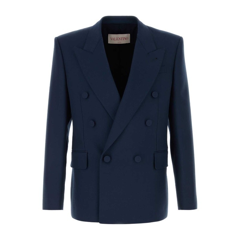 テーラードジャケット VALENTINO SS25 Navy blue wool blazer (6V0CEI059EB D51)