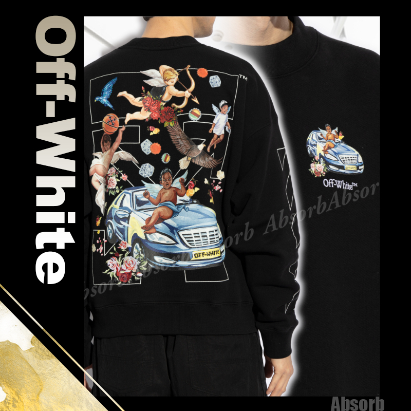【25SS NEW】Off-White / Black Fresco Arrow スウェットシャツ
