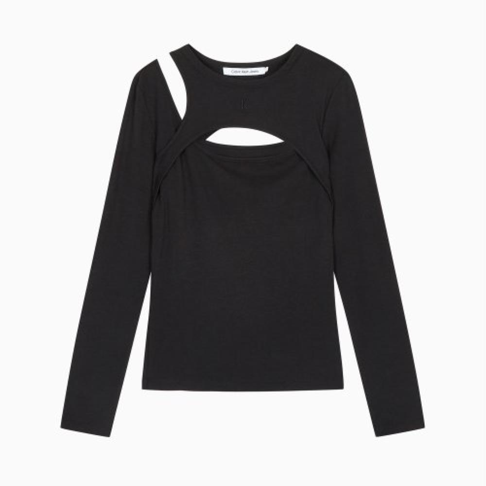 ☆COMME des GARCONS☆ Here Black Long Sleeve Layered Top J22