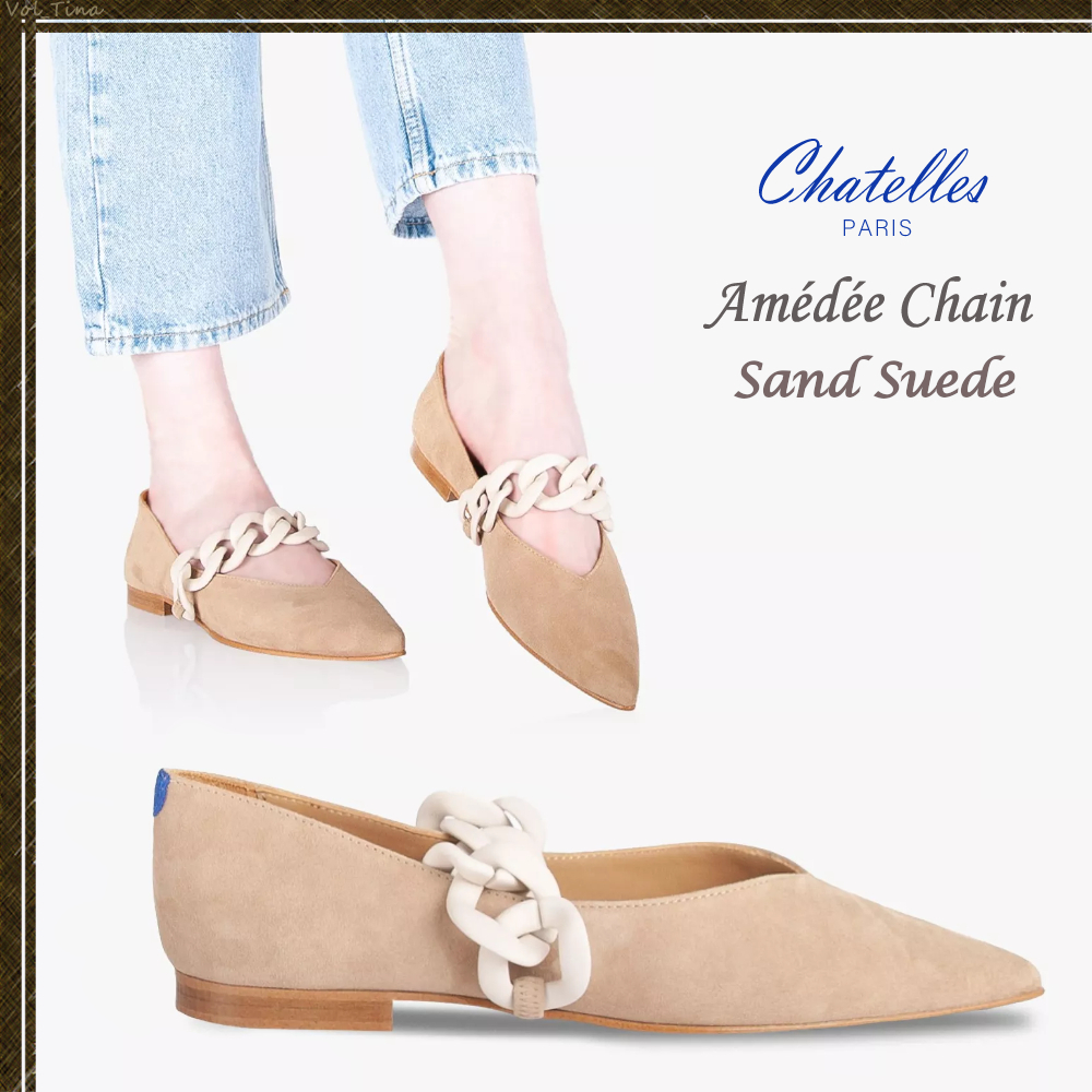 Chatelles◆Amedee Chain チェーンフラットシューズ[Sand Suede]