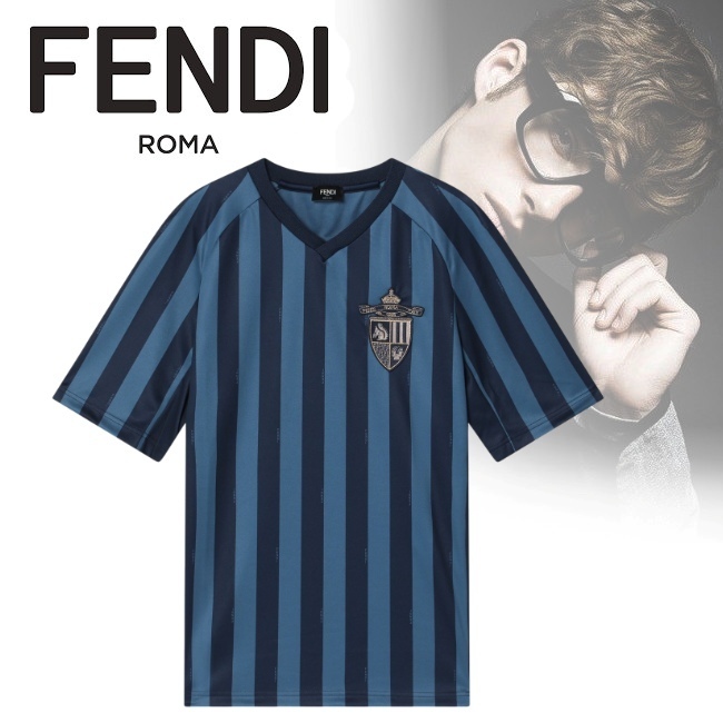 正規店買付【FENDI】ブルーペカンファブリック Tシャツ