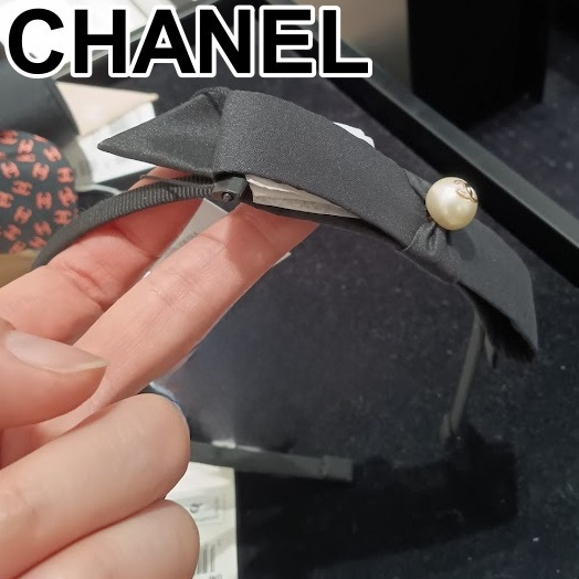 《超かわいい》CHANEL カチューシャ リボン パール