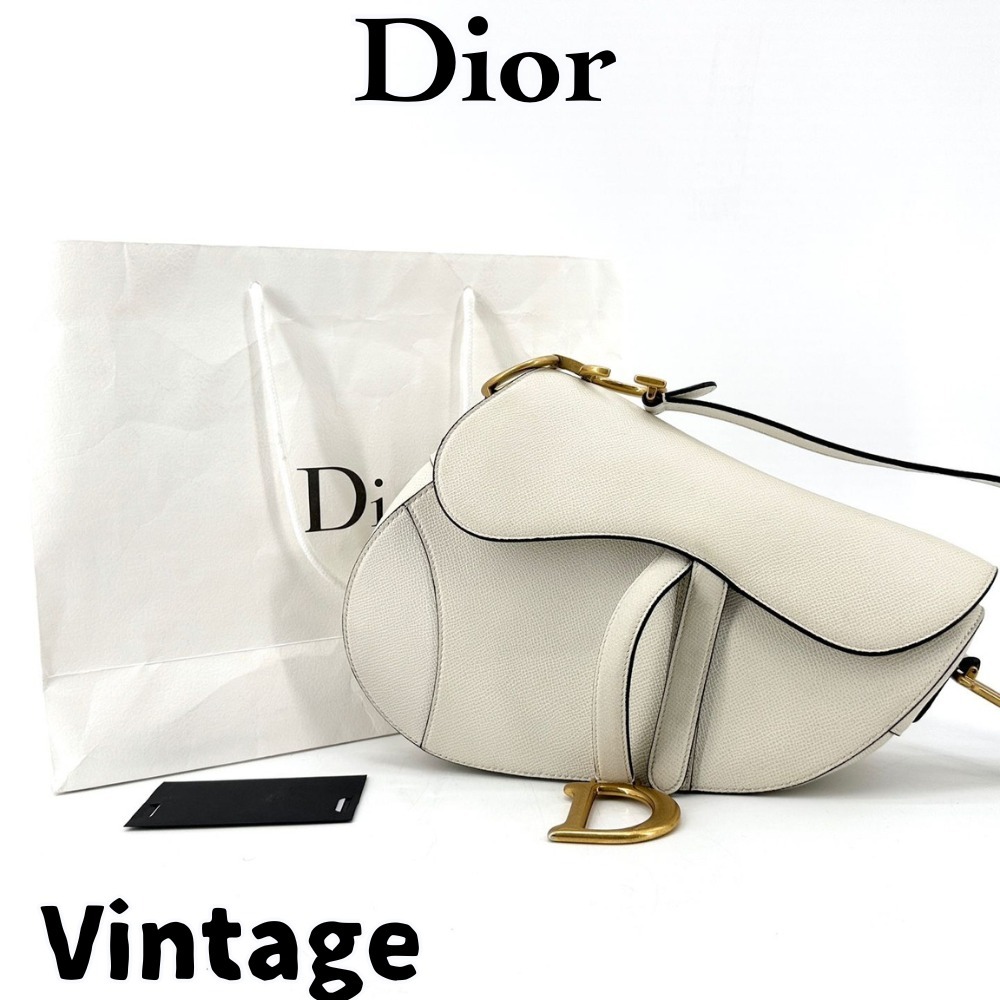 【ヴィンテージ】Rank:B☆Dior ラテ ミジウム サドルバッグ