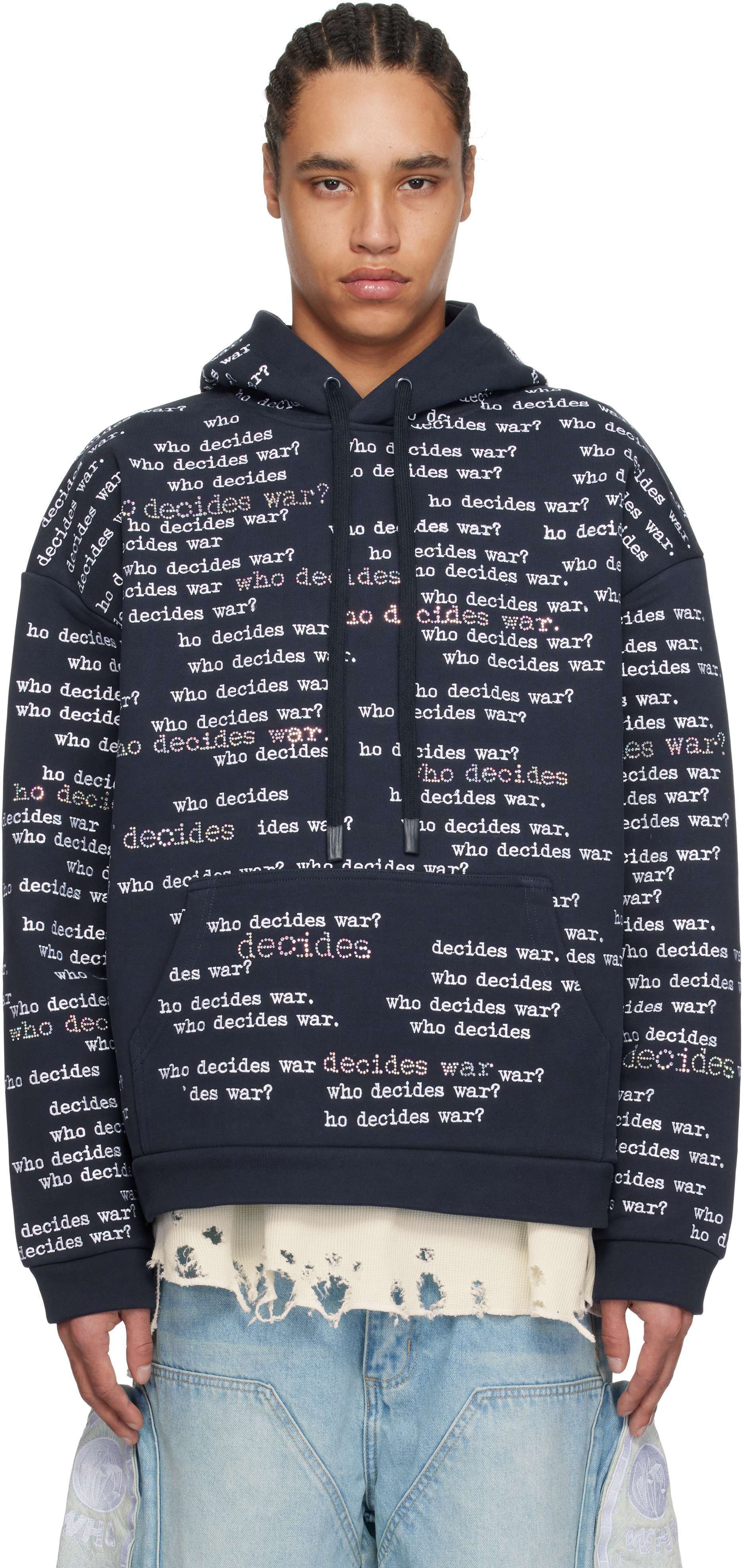 【関税込み】Who Decides War ネイビー WDW Scripture フーディ