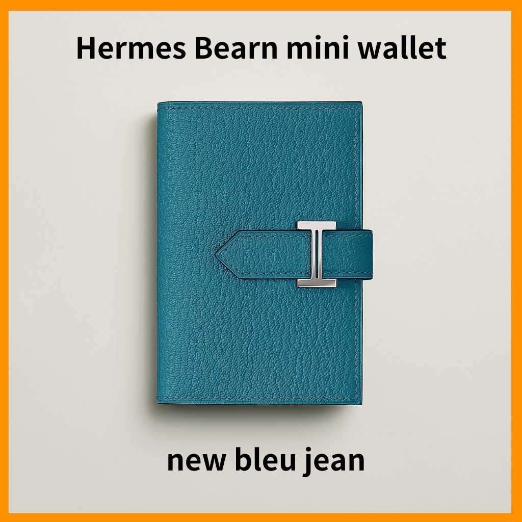 ◆HERMES ベアン ミニウォレット New Bleu Jean