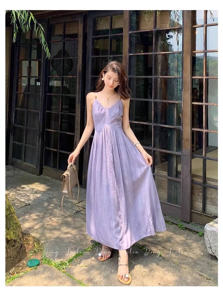 棉麻キャミソールワンピースリゾート夏