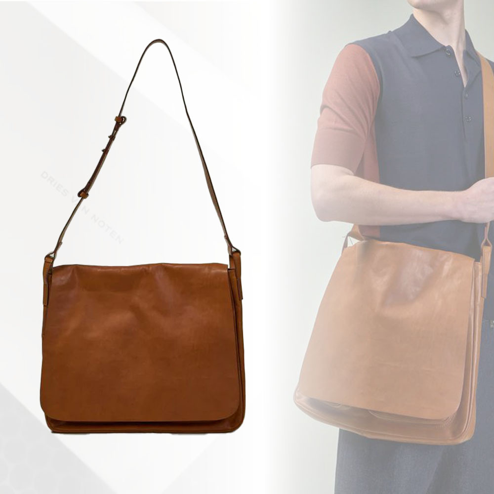 【DRIES VAN NOTEN】SS25 メッセンジャーバッグ Tan 送料関税込