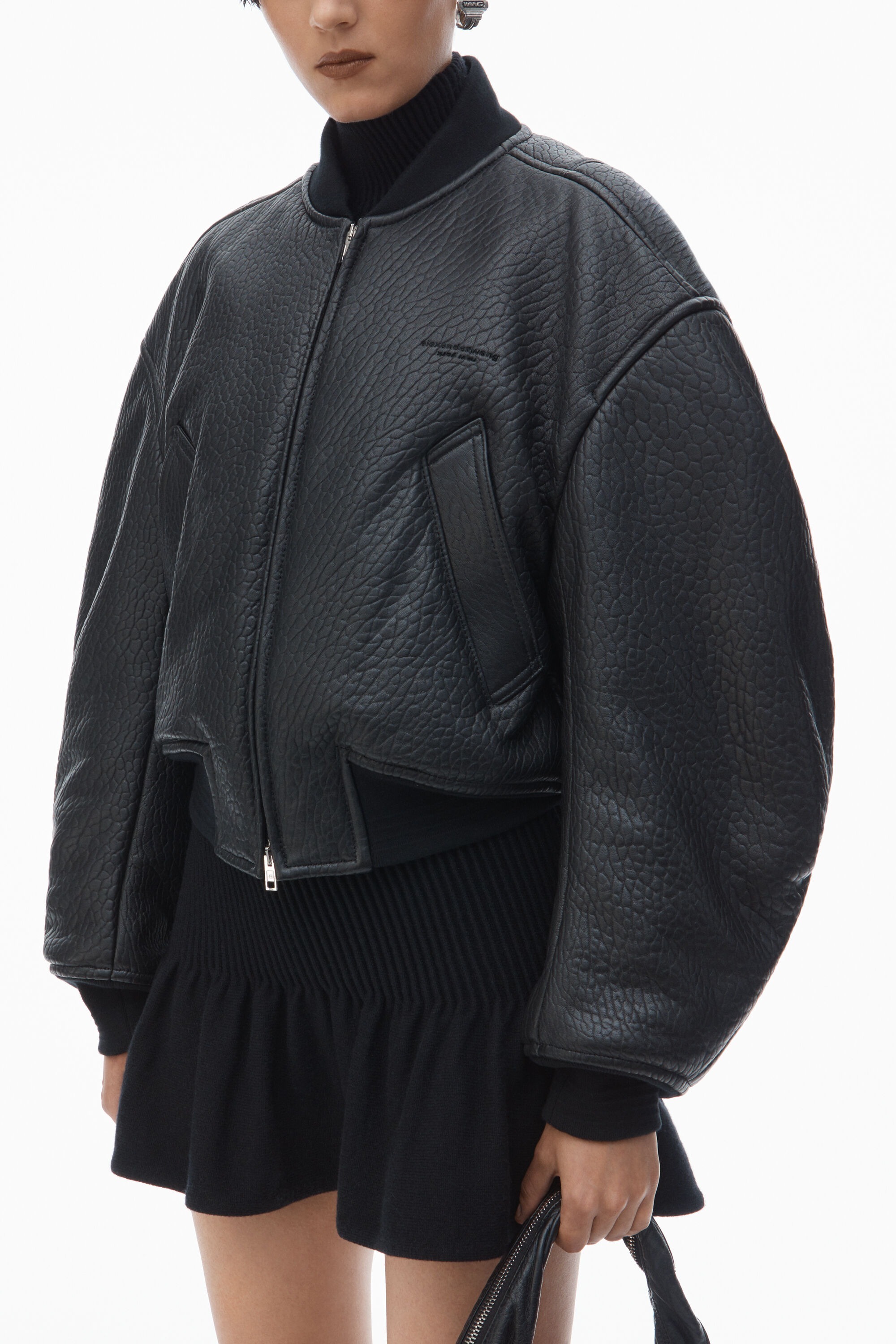 (New) Alexander Wang  レザークロップド ボマージャケット New) Alexander Wang レザークロップド ボマージャケット