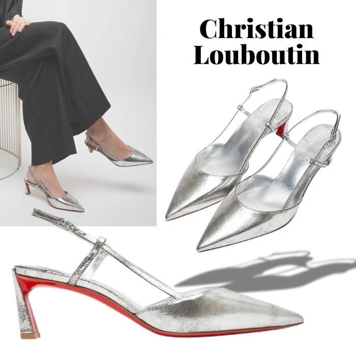 sale★Christian Louboutin★「Condoroline」55シルバーパンプス