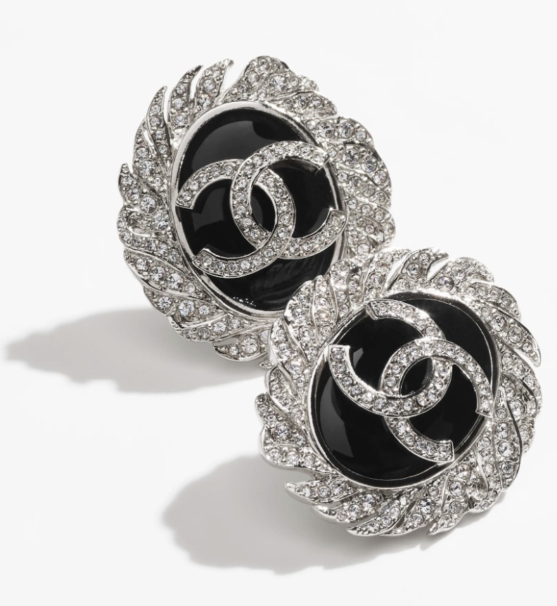 《上品なデザイン♪》CHANEL クリップ イヤリング 黒 CCロゴ