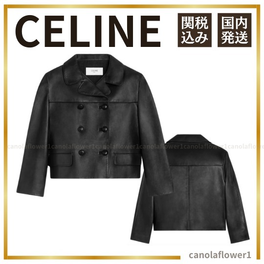 関税送料込 CELINE：セリーヌ ラムスキン クロップド ジャケット