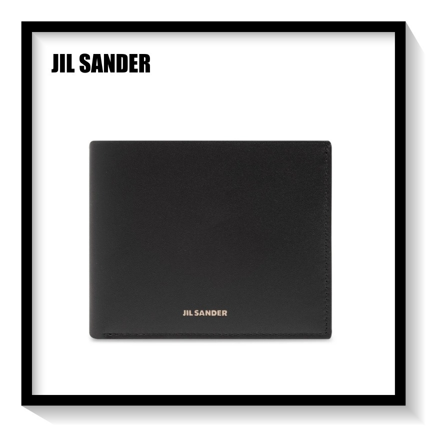 ★JIL SANDER★ ロゴプリント 二つ折り財布 ♪ブラック♪