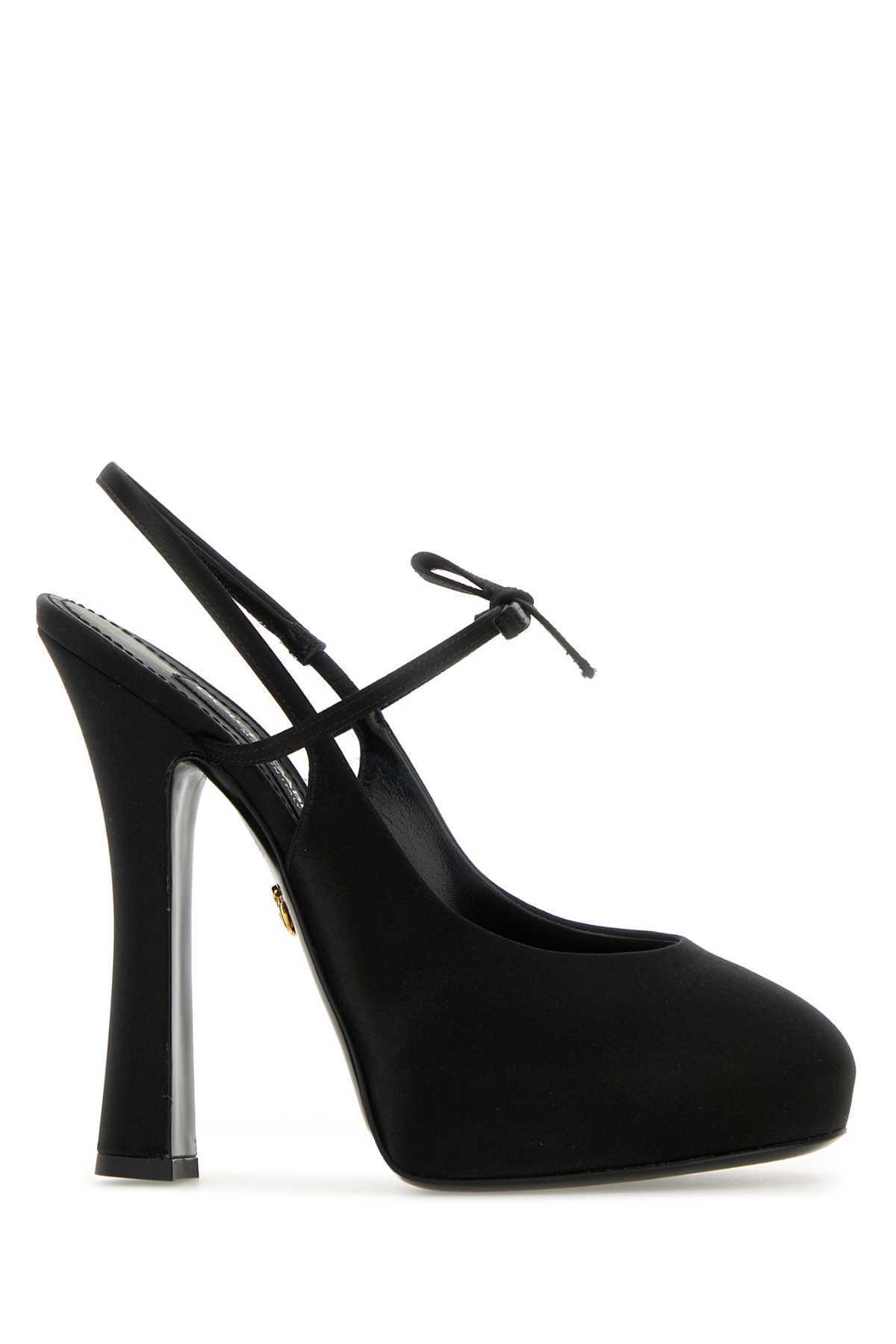 【送料&関税込】Dolce & Gabbana Black Satin Pumps