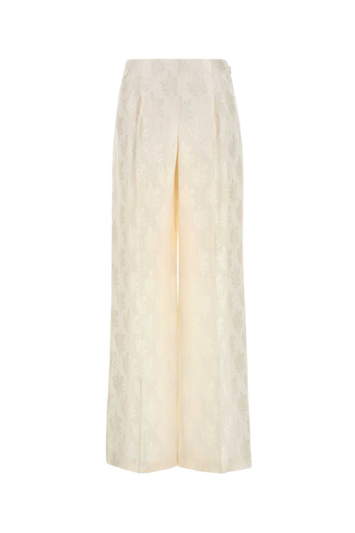 【送料&関税込】Fendi White Silk Wide-leg Pant