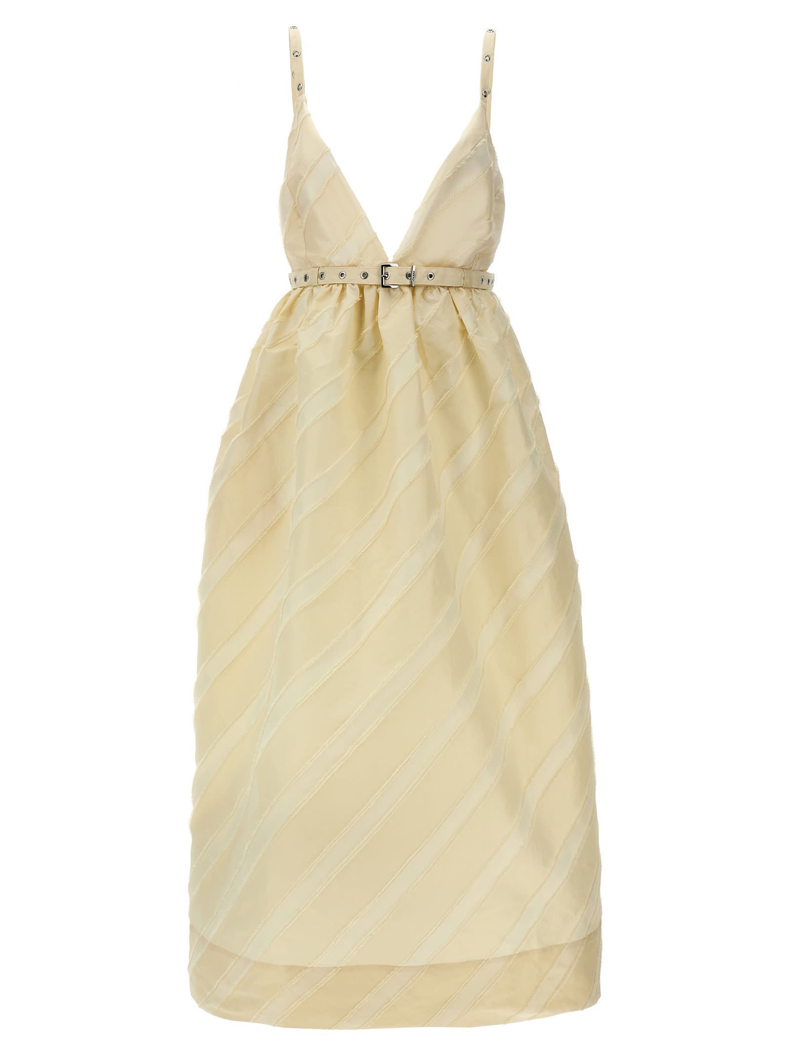【送料&関税込】Ganni off-white Stripe Strap Dress