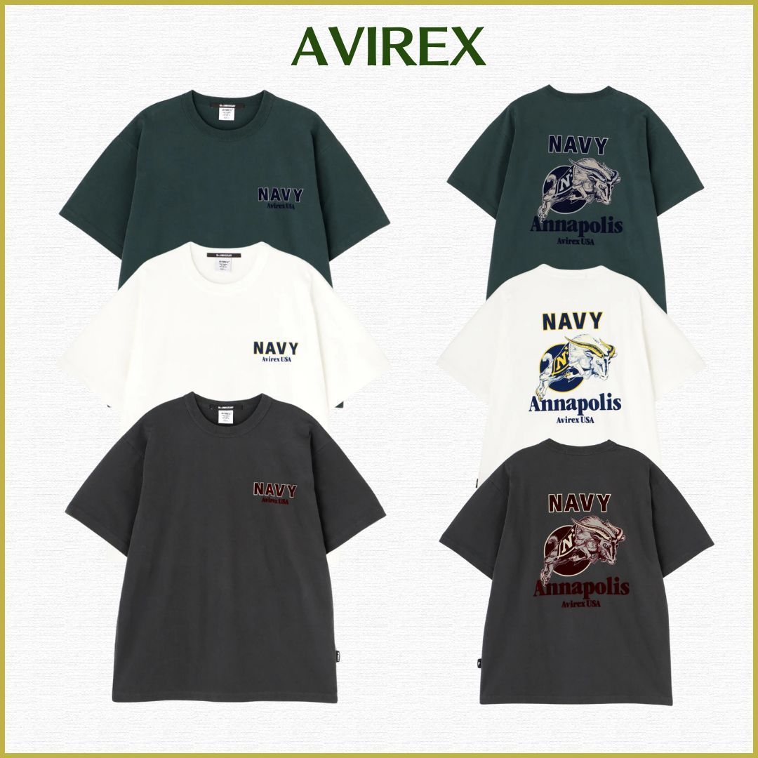 国内発送【AVIREX】ミリタリーアカデミー 半袖Tシャツ