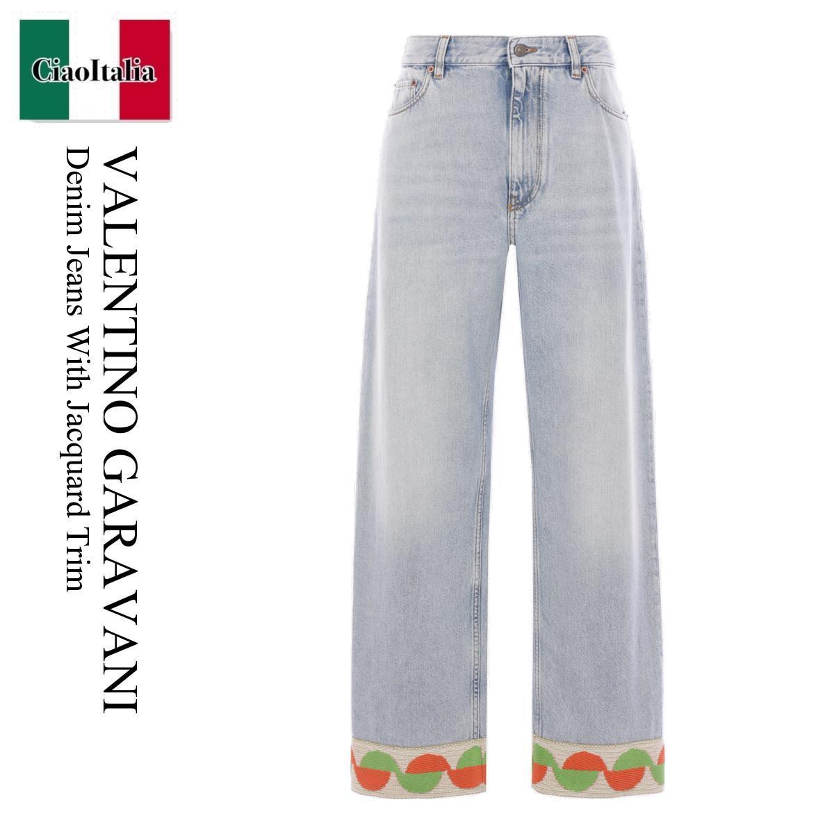 デニム・ジーパン Valentino Garavani Denim Jeans With Jacquard Trim
