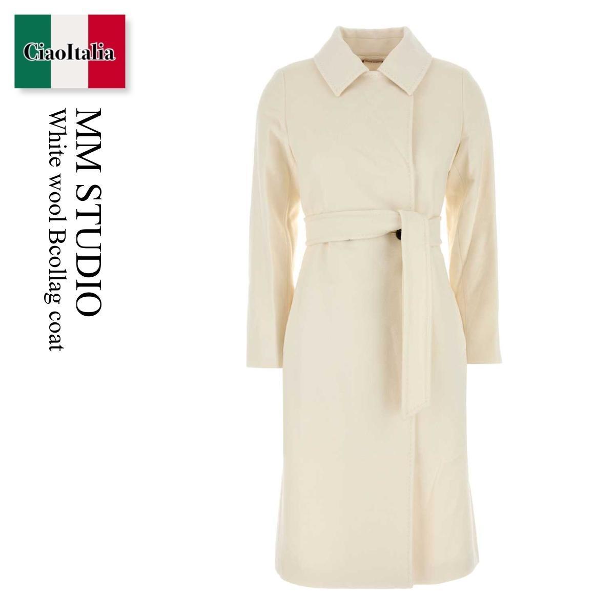コート Mm Studio White Wool Bcollag Coat