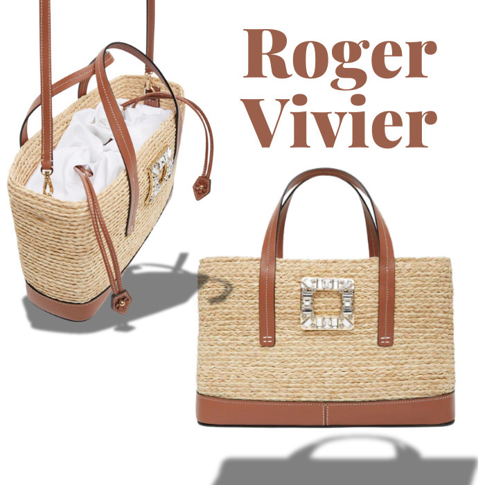 夏に向けて☆RogerVivier☆Viv Skate 装飾ラフィア トートバッグ