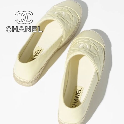 《新作♪》CHANEL エスパドリーユ ライトイエロー CCロゴ