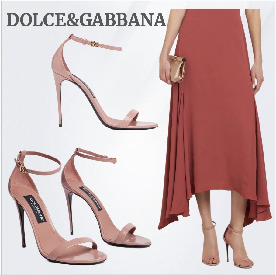【Dolce&Gabbana】Keira レザーサンダル 105mm、ピンク