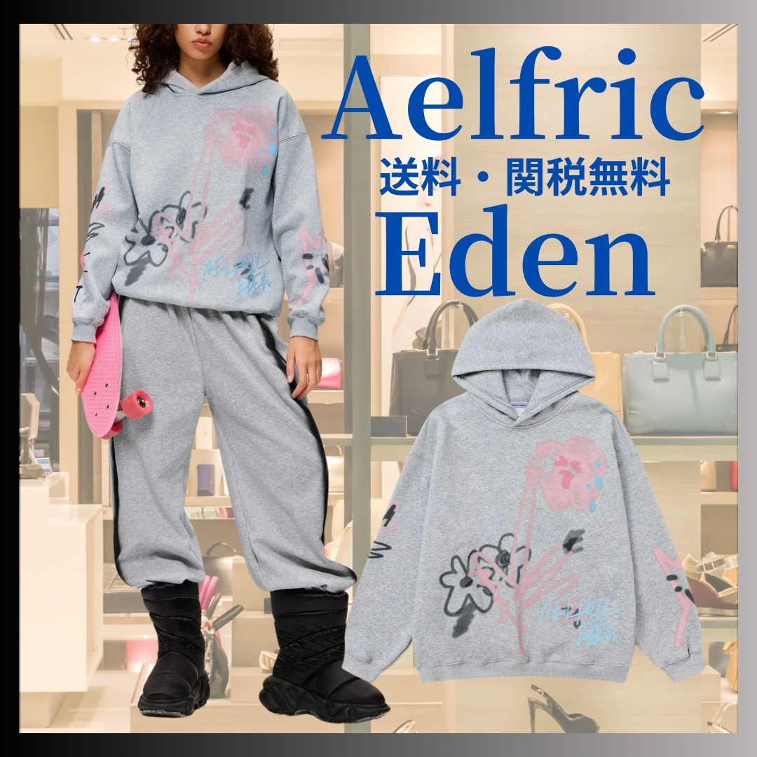 ◆Aelfric Eden◆花と猫☆落書きペイントフーディ