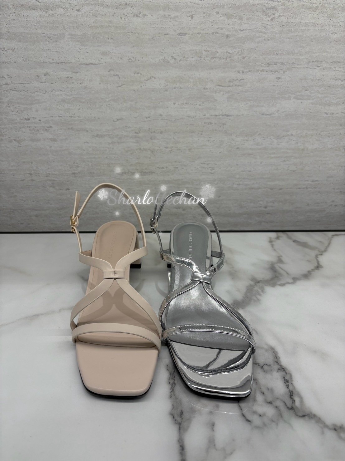 CHARLES&KEITH★Strappy Block-Heel Slingback Sandals/送料込