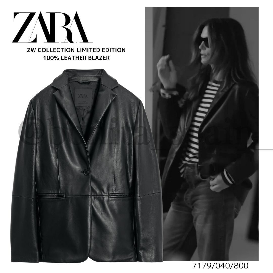 【ZARA】限定品 ZW COLLECTION 100% LEATHER BLAZER