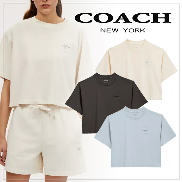 COACH tシャツ カーシヴ シグネチャー クロップド Tシャツ