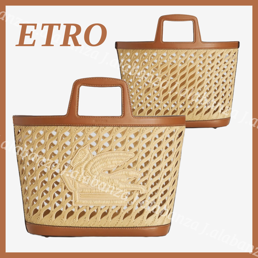 エトロ☆LARGE CANVAS COFFA TOTE トートバッグ ベージュ