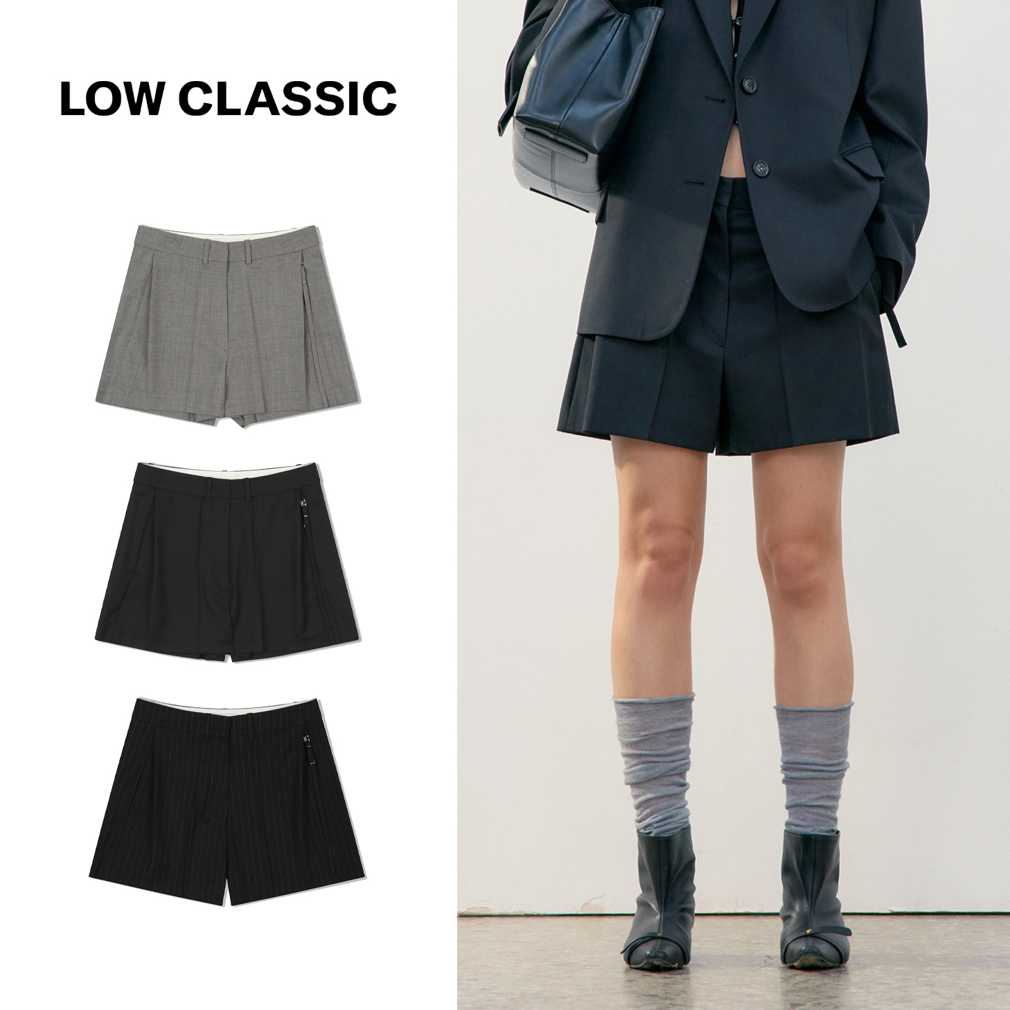 ショートパンツ LOW CLASSIC : 25SS / LOW WAIST SHORT TROUSER (3COLORS)