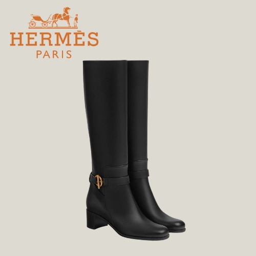 送料込【HERMES】グレナンバックル×レザー☆ブーツ Justine 50