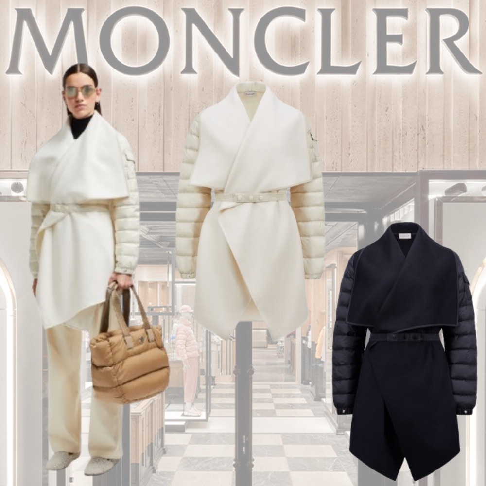 ★【MONCLER】Mantella imbottita in feltro di lana★ポンチョ