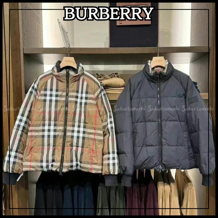 【BURBERRY】lady's リバーシブルダウンジャケット black／beige