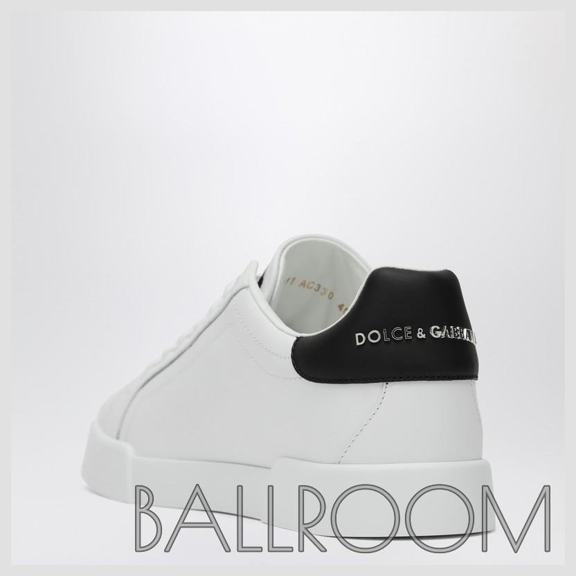 スニーカー DOLCE&GABBANA WHITE/BLACK PORTOFINO SNEAKERS IN LEATHER