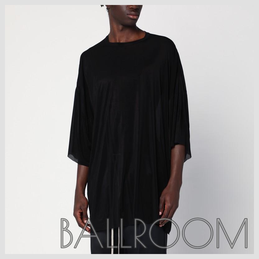 Tシャツ・カットソー RICK OWENS OVERSIZED BLACK CUPRO T-SHIRT