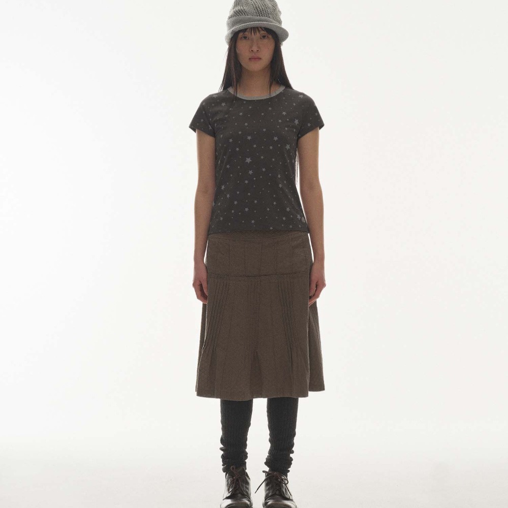 ☆COYSEIO☆【送料0/関税0】 FLOWER PINTUCK SKIRT 2colors