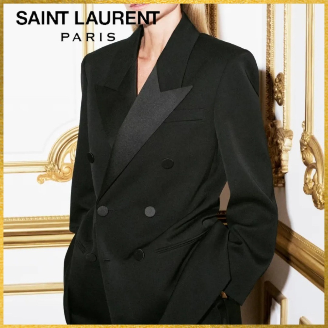 SAINT LAURENT☆Tuxedo jacket in grain de poudre ジャケット