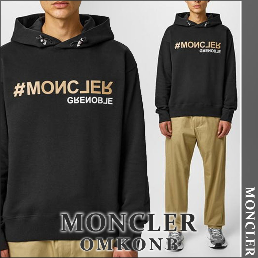 【国内発送・関税込】MONCLER ロゴプリントプルオーバーパーカー